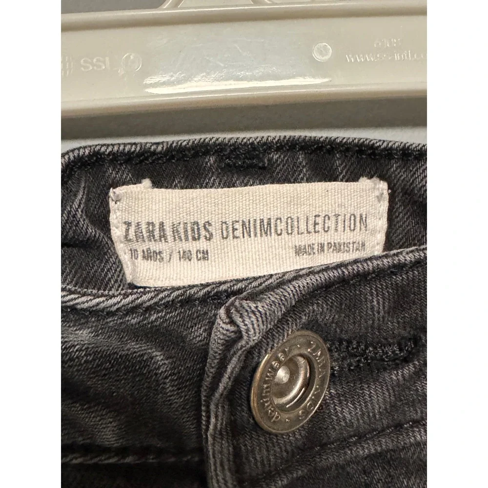 Zara Kids Denim Collection Faded Black Skinny Jeans Size 10 140cm Slim Fit